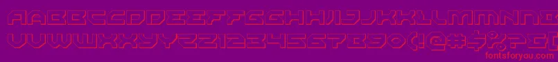 Xenodemon3D-fontti – punaiset fontit violetilla taustalla