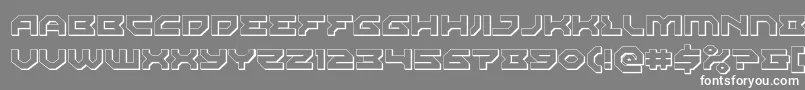 Xenodemon3D-Schriftart – Weiße Schriften auf grauem Hintergrund
