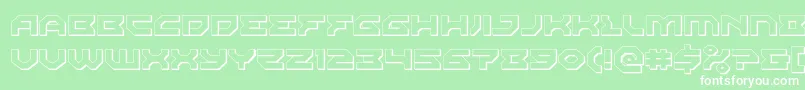 Xenodemon3D-fontti – valkoiset fontit vihreällä taustalla