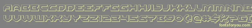 Xenodemon3D-fontti – keltaiset fontit harmaalla taustalla