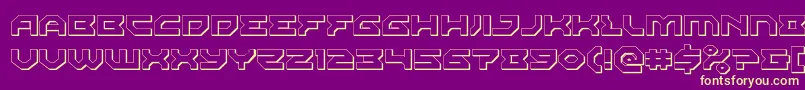 Xenodemon3D-fontti – keltaiset fontit violetilla taustalla