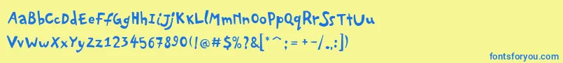 PfplayskoolproRegular Font – Blue Fonts on Yellow Background