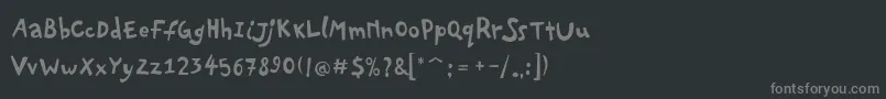 フォントPfplayskoolproRegular – 黒い背景に灰色の文字
