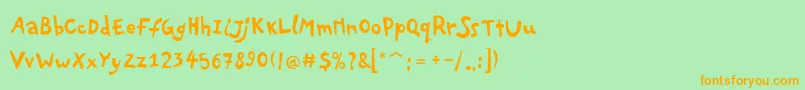 PfplayskoolproRegular Font – Orange Fonts on Green Background