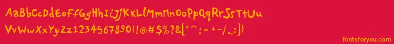 PfplayskoolproRegular Font – Orange Fonts on Red Background