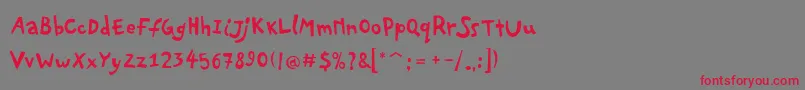 PfplayskoolproRegular Font – Red Fonts on Gray Background