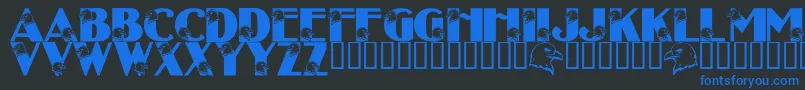 LmsEagleEyed Font – Blue Fonts on Black Background