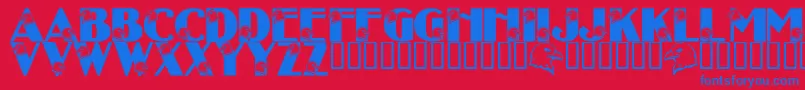 LmsEagleEyed Font – Blue Fonts on Red Background