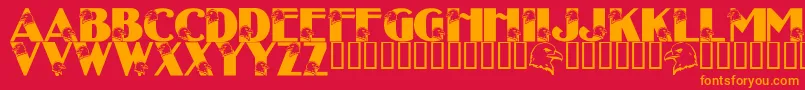 LmsEagleEyed Font – Orange Fonts on Red Background