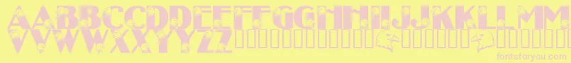 LmsEagleEyed Font – Pink Fonts on Yellow Background