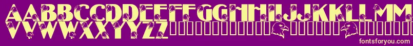 LmsEagleEyed Font – Yellow Fonts on Purple Background