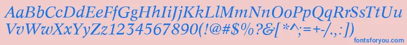 Police ConceptItalic – polices bleues sur fond rose