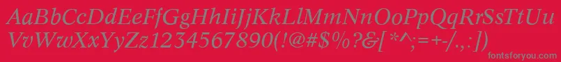 フォントConceptItalic – 赤い背景に灰色の文字