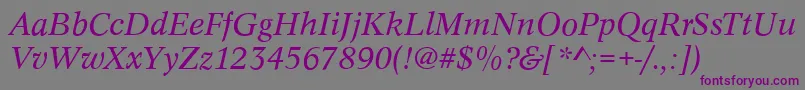 ConceptItalic Font – Purple Fonts on Gray Background