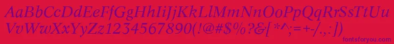 ConceptItalic Font – Purple Fonts on Red Background