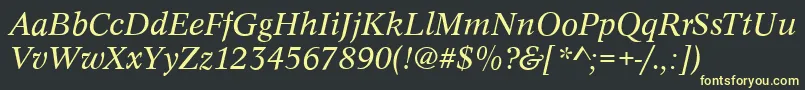 ConceptItalic Font – Yellow Fonts on Black Background