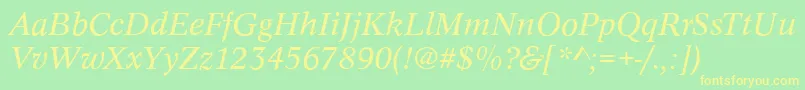 ConceptItalic Font – Yellow Fonts on Green Background
