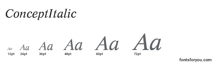 ConceptItalic Font Sizes
