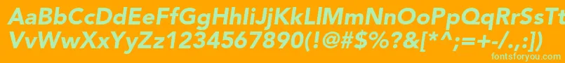 AvenirltstdBlackoblique Font – Green Fonts on Orange Background