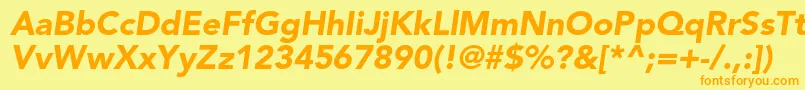 AvenirltstdBlackoblique Font – Orange Fonts on Yellow Background