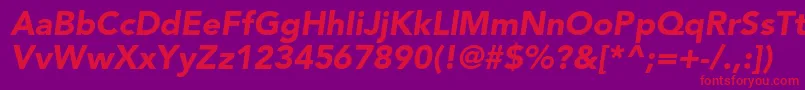 AvenirltstdBlackoblique Font – Red Fonts on Purple Background