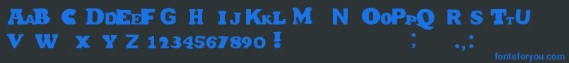 HetJaWoord Font – Blue Fonts on Black Background