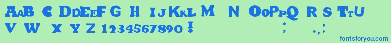 HetJaWoord Font – Blue Fonts on Green Background