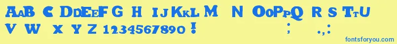 HetJaWoord Font – Blue Fonts on Yellow Background