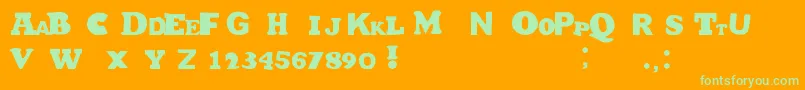 HetJaWoord Font – Green Fonts on Orange Background