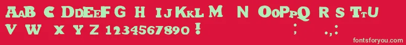 HetJaWoord Font – Green Fonts on Red Background