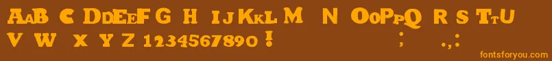 HetJaWoord Font – Orange Fonts on Brown Background
