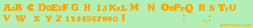 HetJaWoord Font – Orange Fonts on Green Background