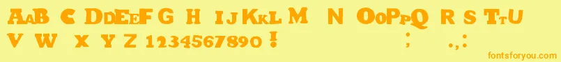 HetJaWoord Font – Orange Fonts on Yellow Background