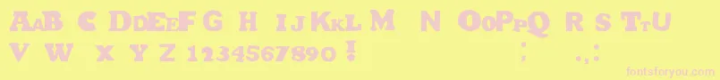 HetJaWoord Font – Pink Fonts on Yellow Background