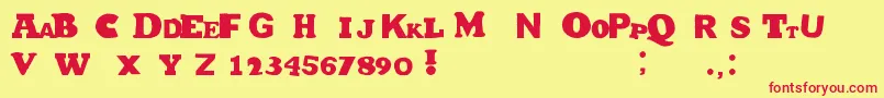 HetJaWoord Font – Red Fonts on Yellow Background