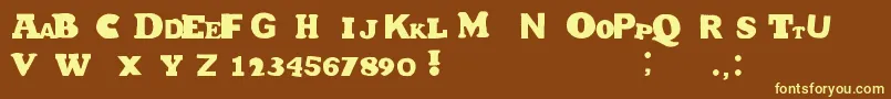 HetJaWoord Font – Yellow Fonts on Brown Background
