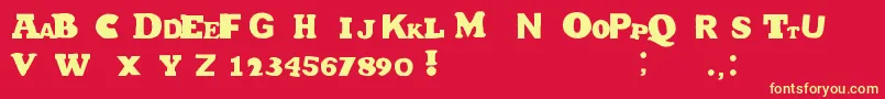 HetJaWoord Font – Yellow Fonts on Red Background
