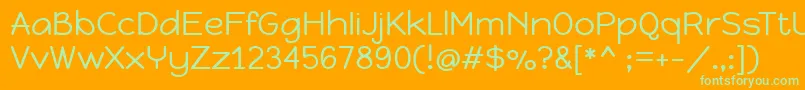 HappymonkeyRegular-Schriftart – Grüne Schriften auf orangefarbenem Hintergrund