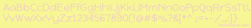 HappymonkeyRegular-fontti – vaaleanpunaiset fontit keltaisella taustalla