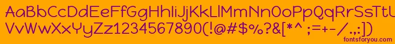 HappymonkeyRegular-Schriftart – Violette Schriften auf orangefarbenem Hintergrund