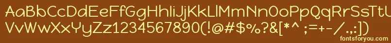 HappymonkeyRegular Font – Yellow Fonts on Brown Background