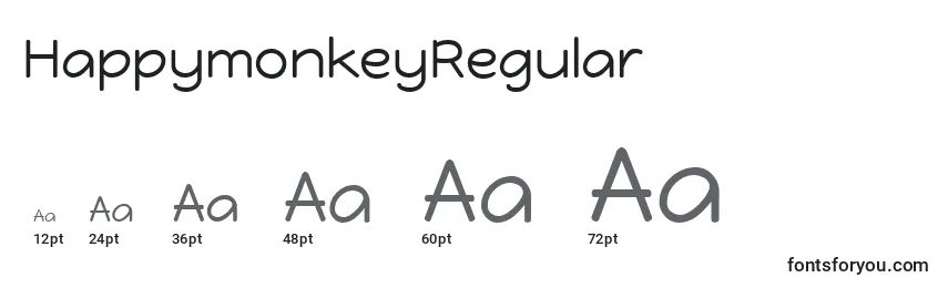 Размеры шрифта HappymonkeyRegular
