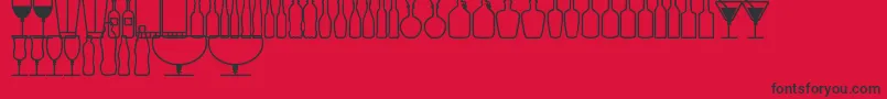 フォントGlassAndBottlesSt – 赤い背景に黒い文字