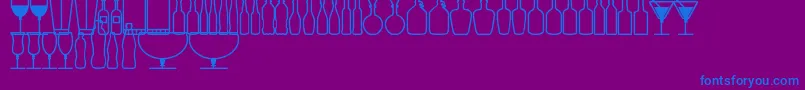 fuente GlassAndBottlesSt – Fuentes Azules Sobre Fondo Morado