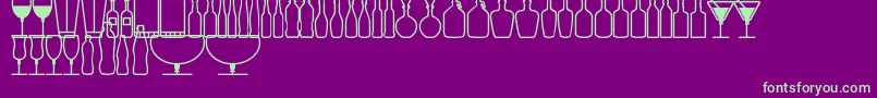 fuente GlassAndBottlesSt – Fuentes Verdes Sobre Fondo Morado