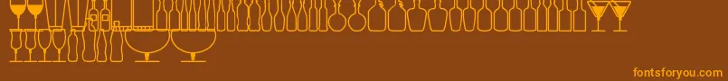 GlassAndBottlesSt Font – Orange Fonts on Brown Background