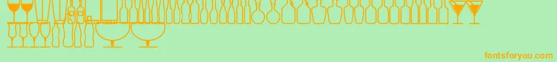 GlassAndBottlesSt Font – Orange Fonts on Green Background