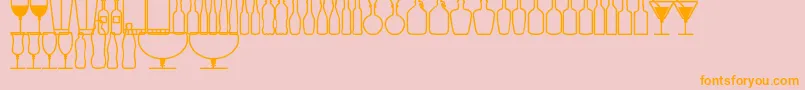 GlassAndBottlesSt Font – Orange Fonts on Pink Background