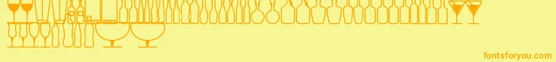 GlassAndBottlesSt Font – Orange Fonts on Yellow Background