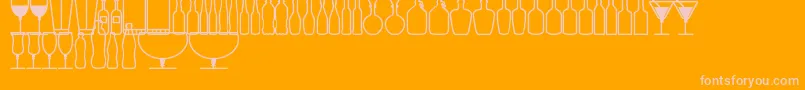 GlassAndBottlesSt-Schriftart – Rosa Schriften auf orangefarbenem Hintergrund